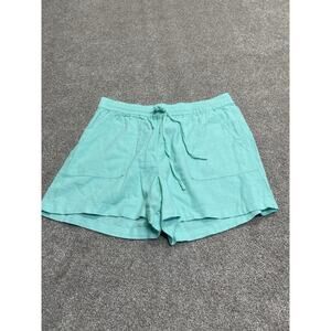 Beachy Preppy Minimalist Seafoam Green J Crew Linen Blend Pull On Shorts Small